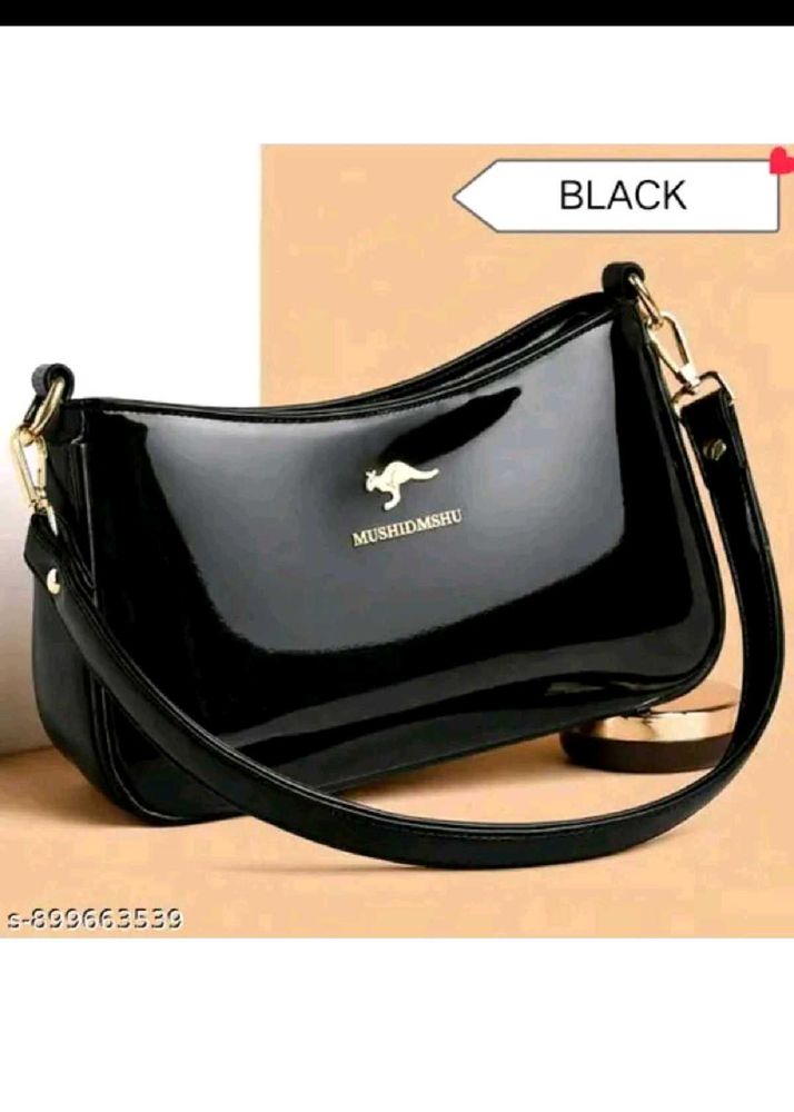 Chic Black Patent Hobo Bag