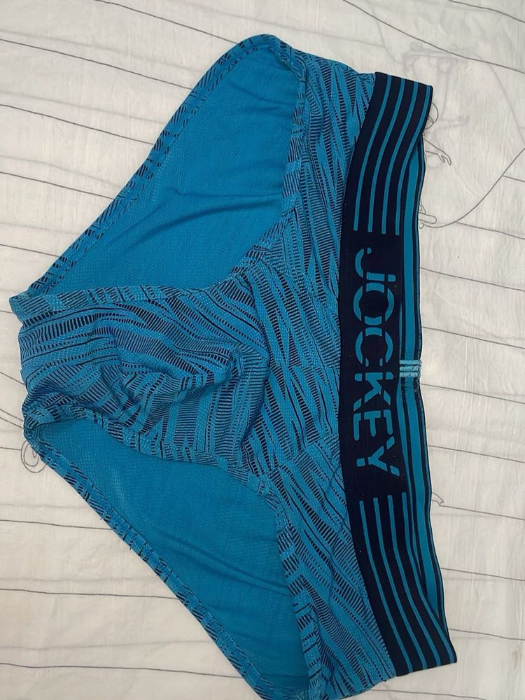 Jockey Men's Blue Patterned Briefs