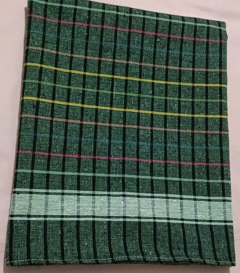 Light Green Checked Cotton Towel