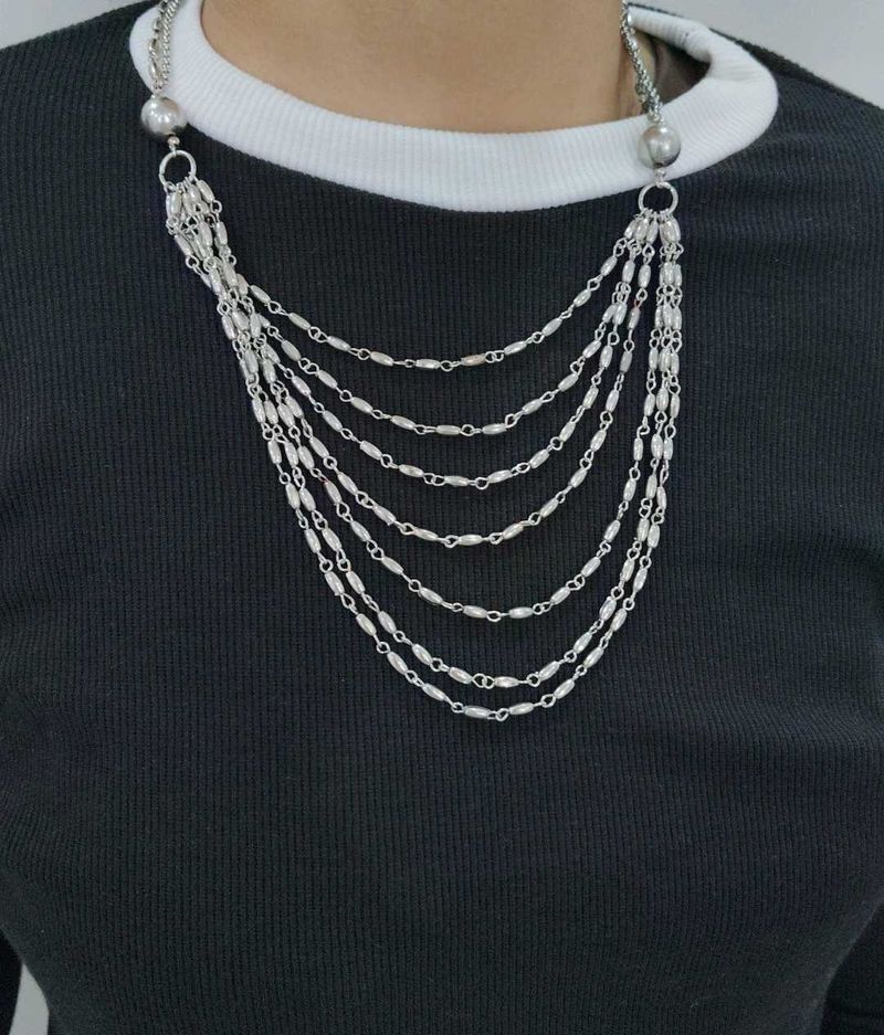 Silver Shimmery Necklace Anti Tarnish