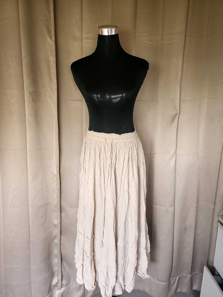 Boho Cream Tiered Maxi Skirt