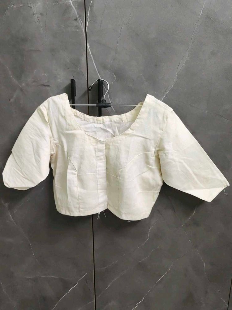 Cream Cotton Ethnic Blouse