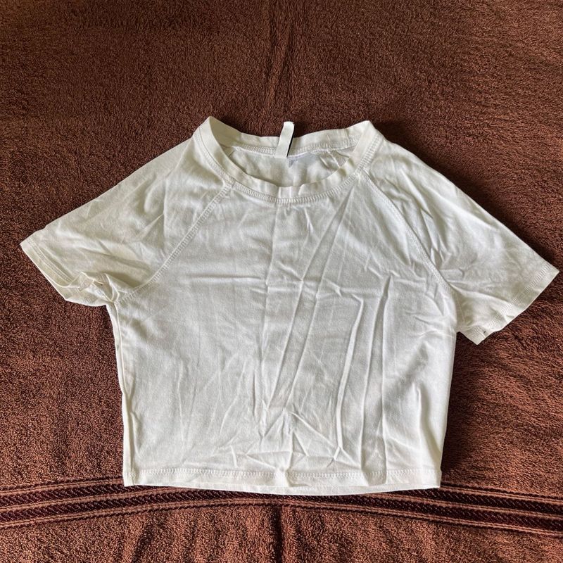 White Cropped T-Shirt