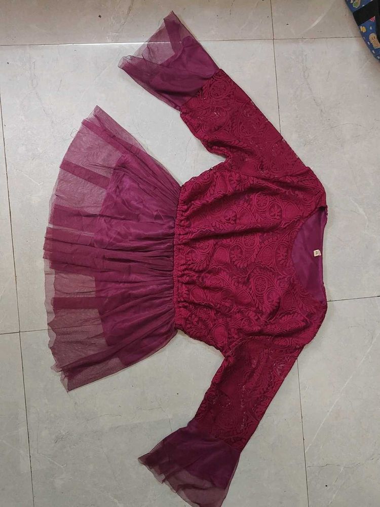 Burgundy Lace Top