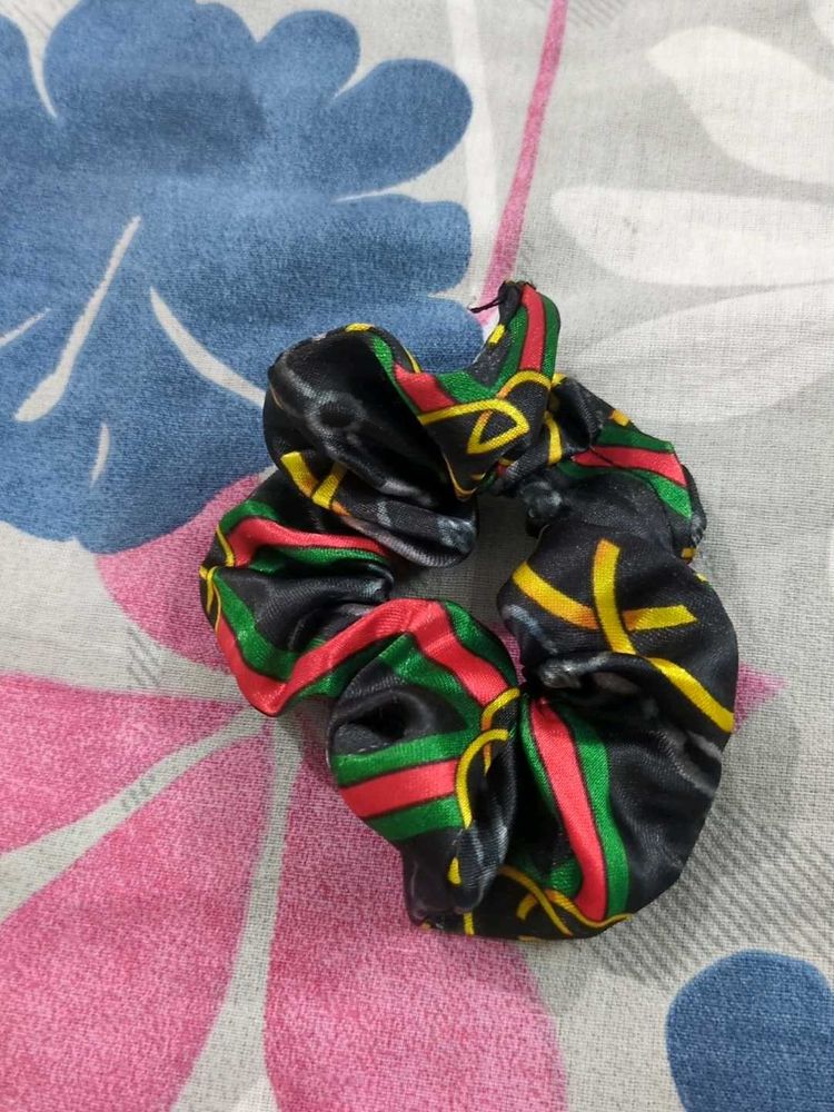 Stylish Black Satin Scrunchie
