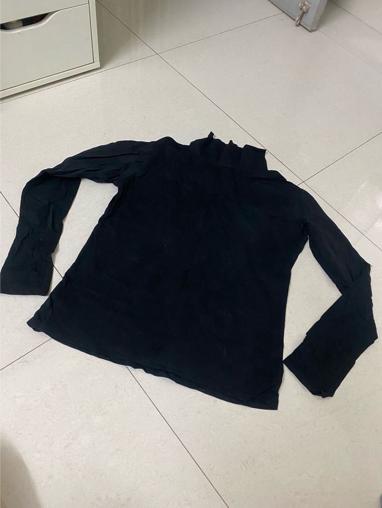 Black Turtle Neck Top