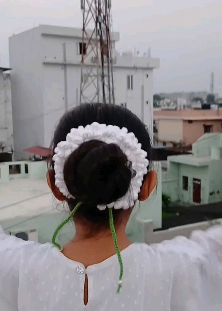 Handmade Floral Hair Bun Accessory