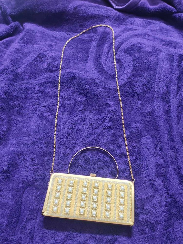 Elegant Evening Clutch with Pearls. never used
