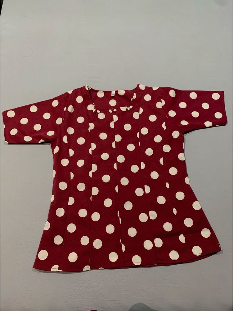 stylish red polka dot top for women