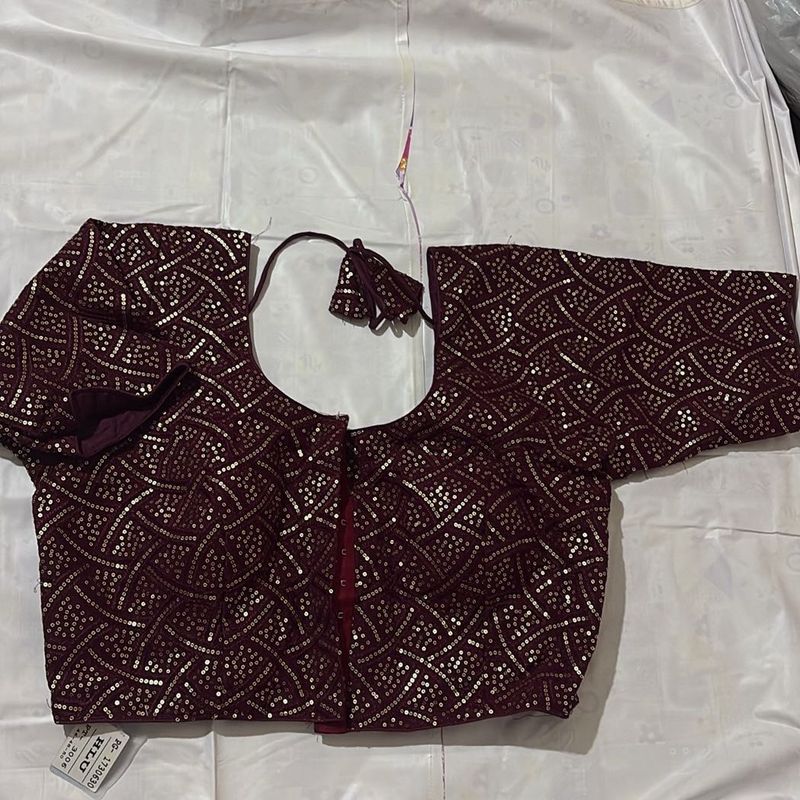 Maroon Sequined Blouse