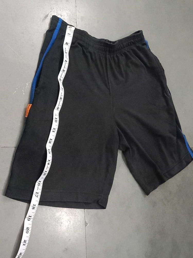 Black Shorts with Blue Stripe Accent