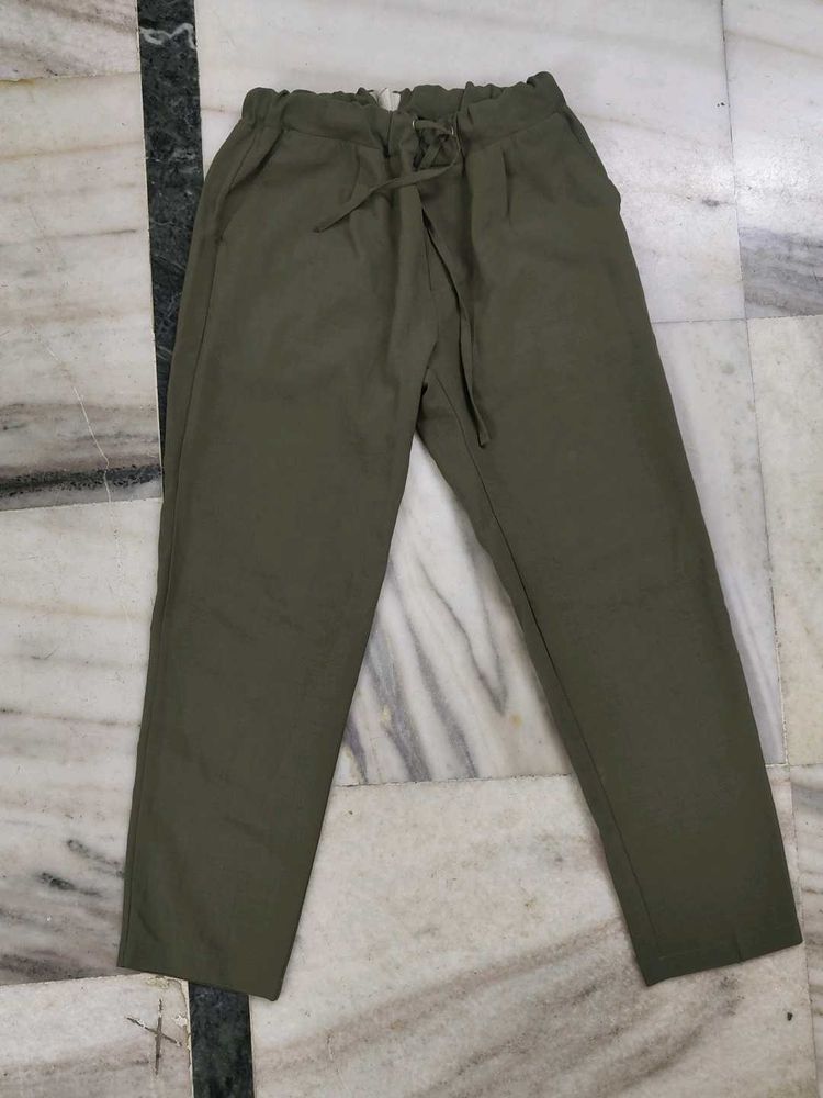 Olive Green Casual Pants by Asnofit