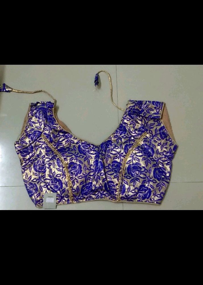 Mega Sleeves Blouse Ready made Blue
