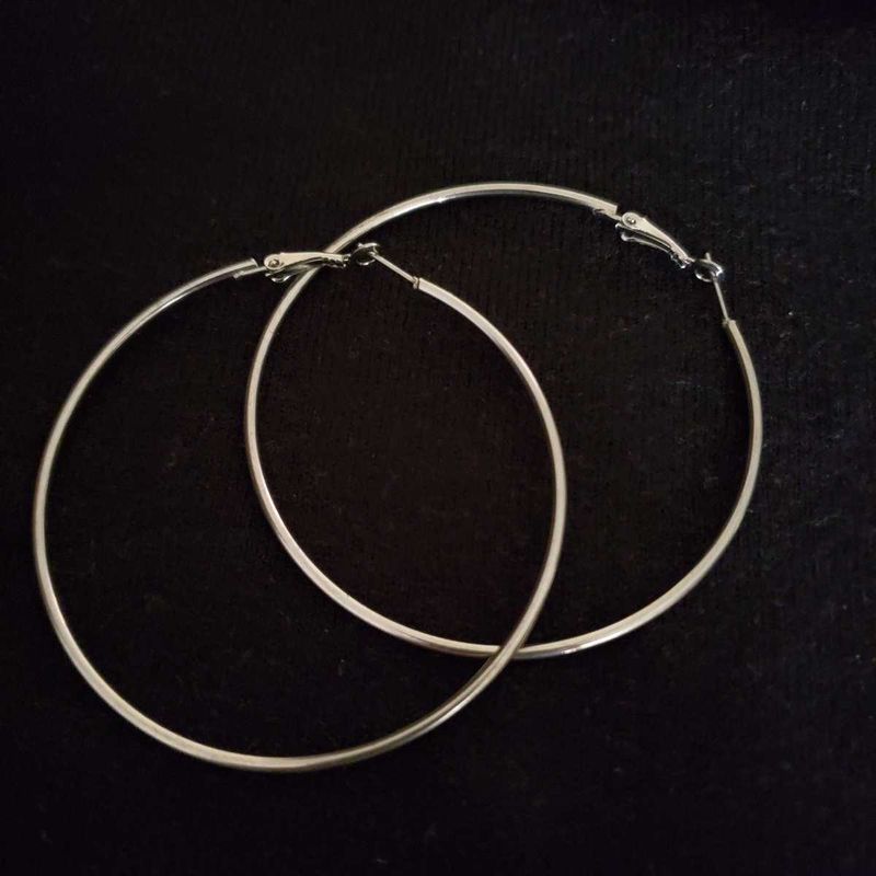 silver big hoops