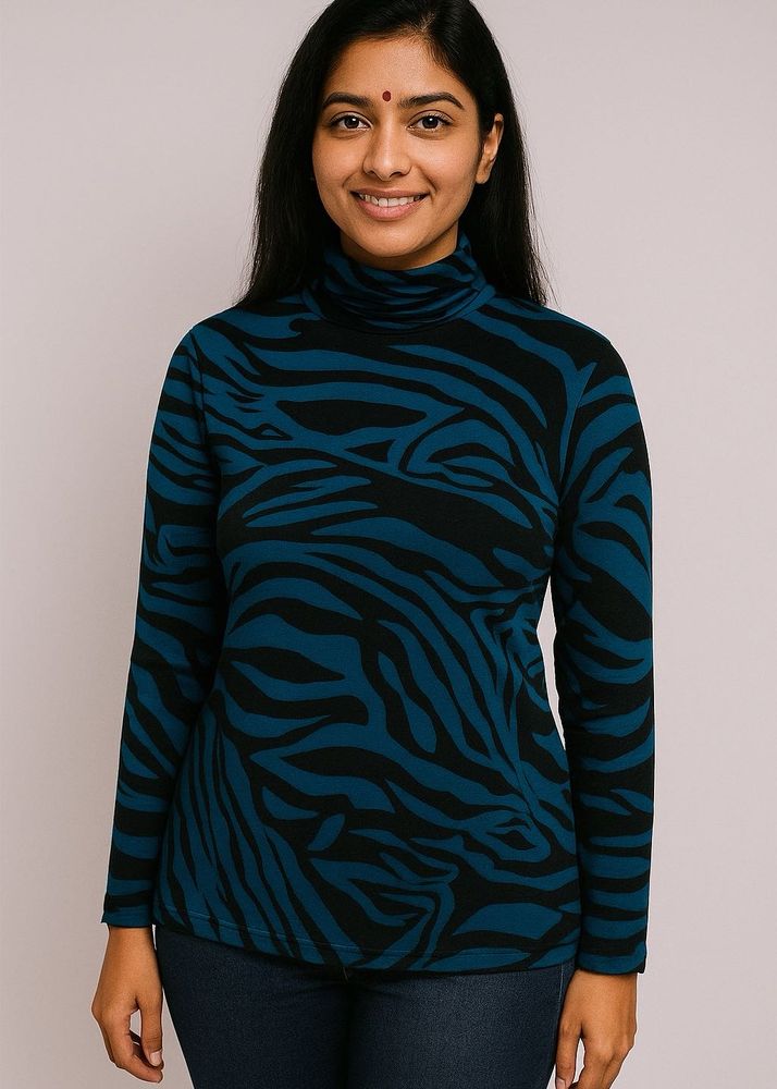 Blue Zebra Print Tee