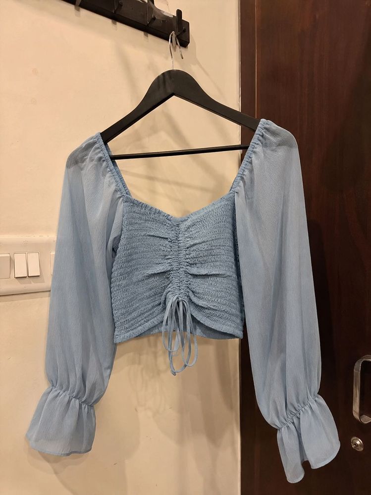TWENTY DRESSES cute powder blue crop top