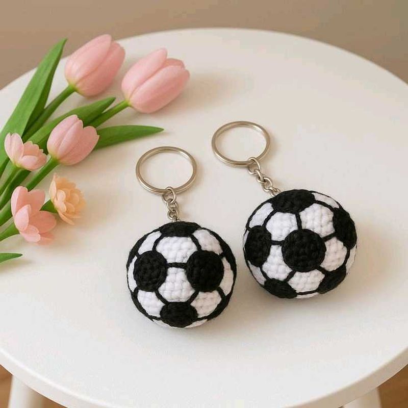 Football crochet Keychain