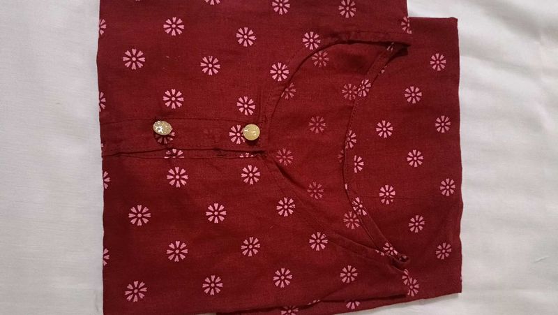 Maroon Floral Kurta top 2