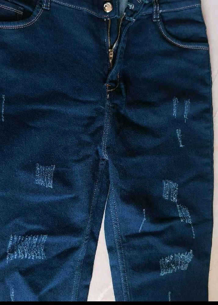 Distressed Dark Wash Jeans