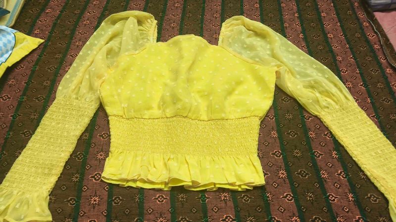 Yellow Polka Dot Top