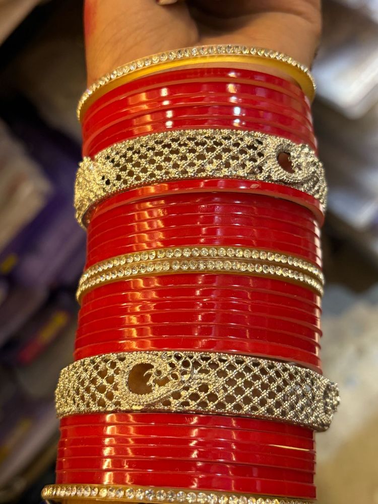 Red Bridal Chura Set