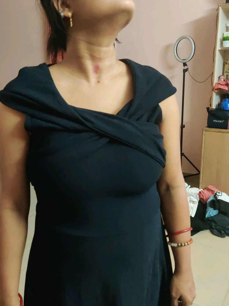 Athena Blue Off shoulder Dress