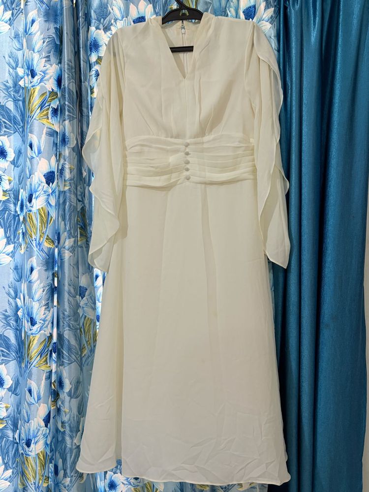 Elegant White Ethnic Gown