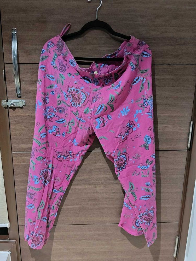 Boho Floral Print Palazzo Pants