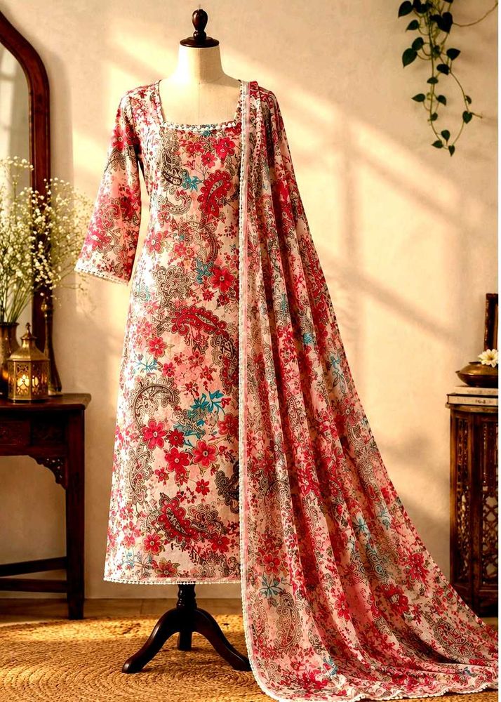 😻floral pakistani kurta with duppata only ✨❤️