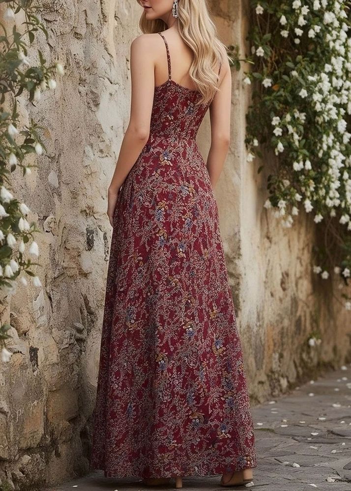 Boho Floral Print Maxi Dress