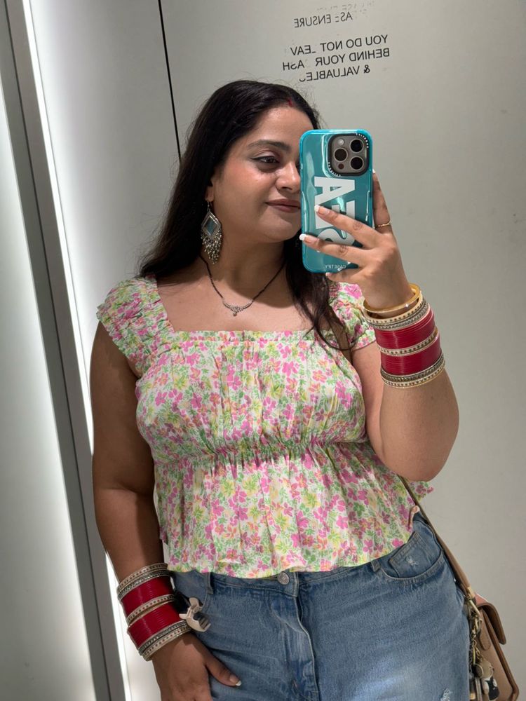 Floral Smocked Crop Top