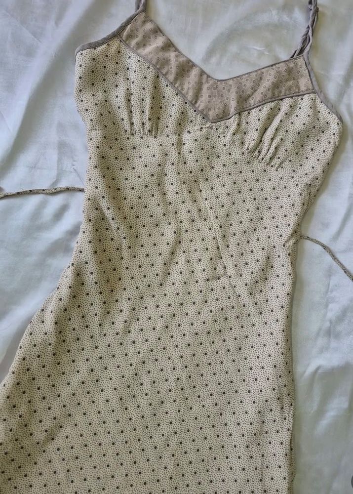 y2k🐚🧚‍♀️🩵Vintage Dotted Slip Dress