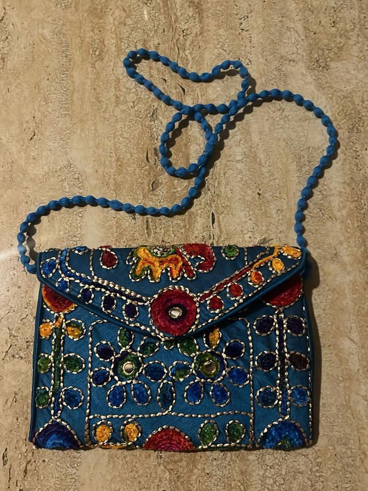 Hand Made Bohemian Embroidered Clutch Bag