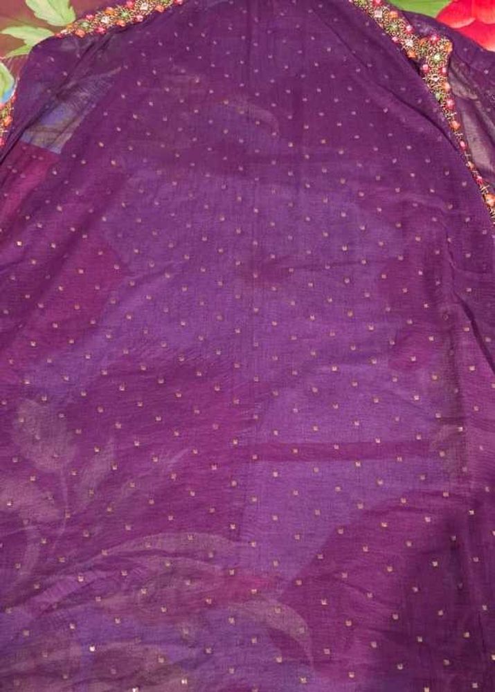 Beautiful Purple Embroidered Dupatta
