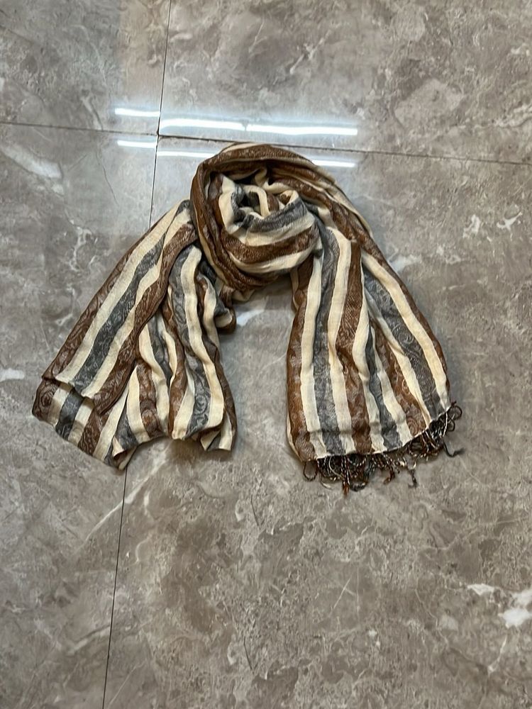 Striped Scarf with Fringe