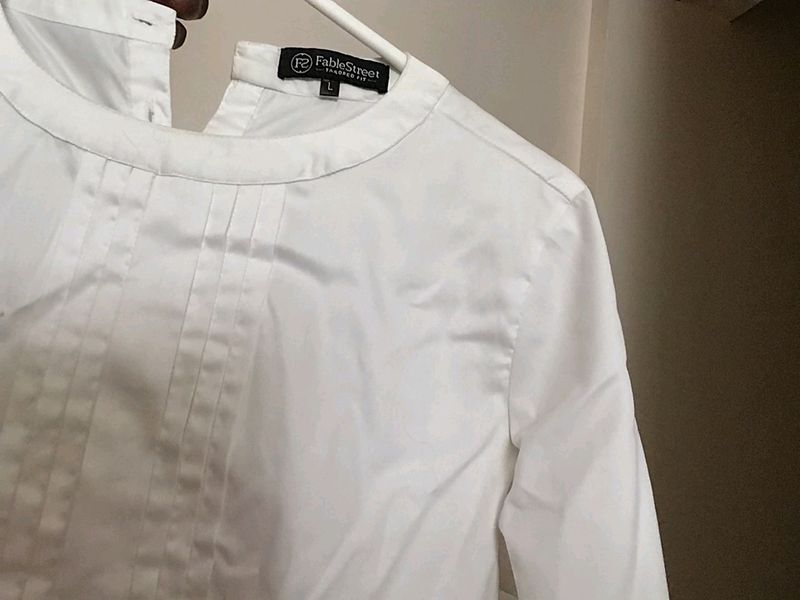 Fable Street Immaculate White Pintuck Top