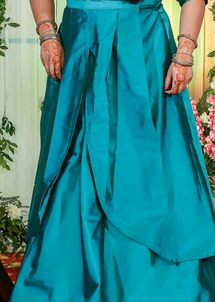 Elegant Teal flour length gown