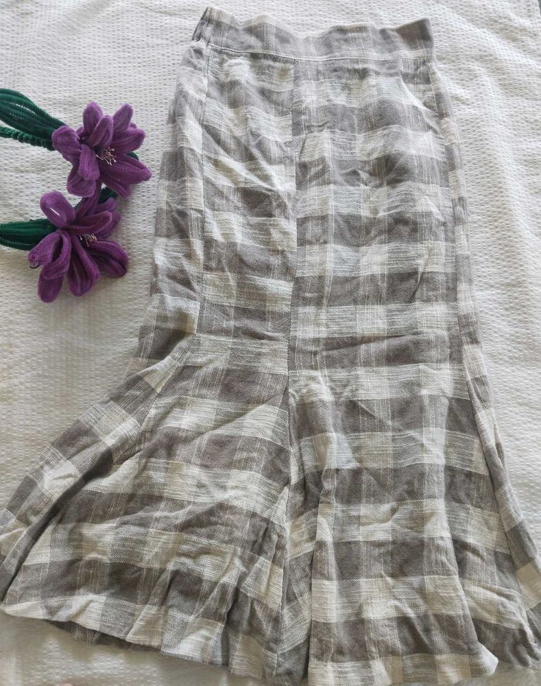Checked Wide skirt