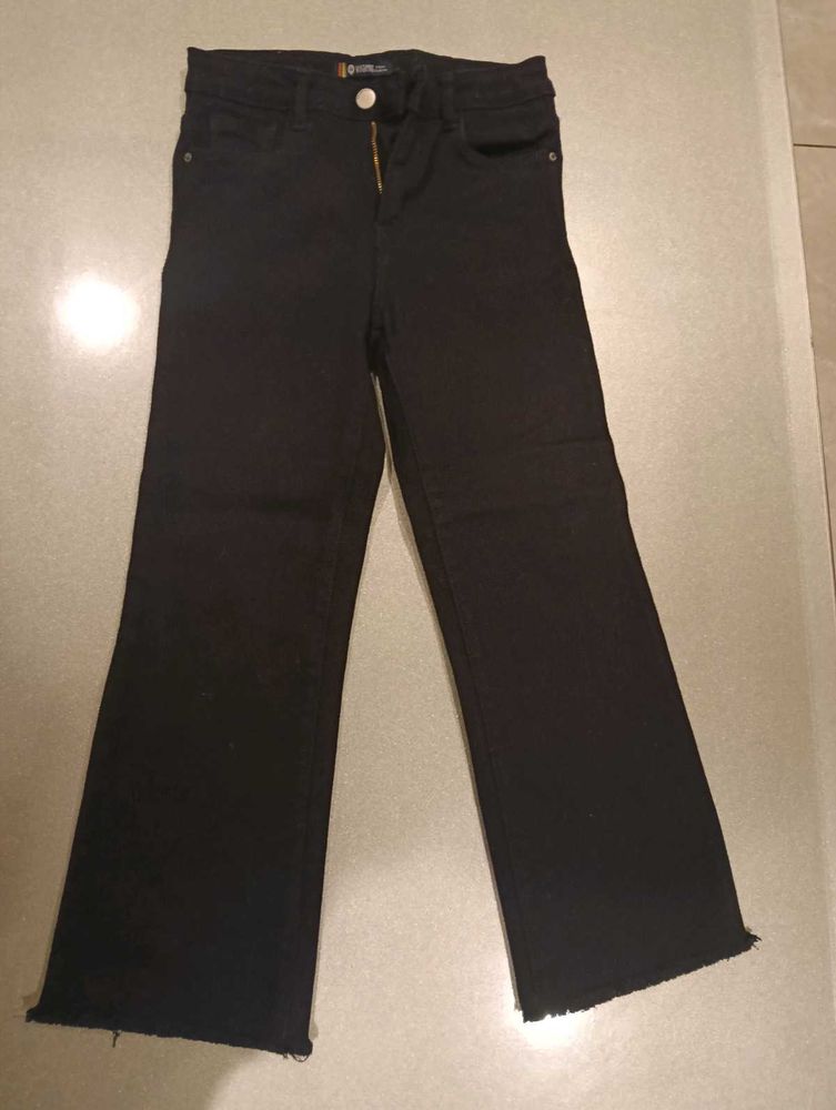 Black Flare Jeans with Raw Hem