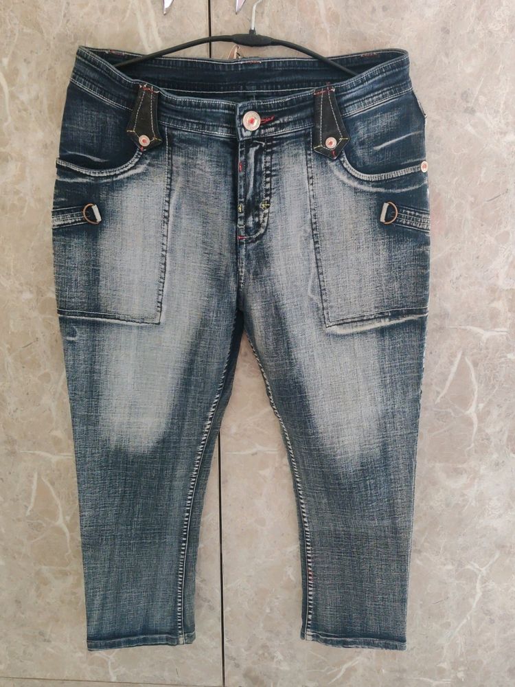 Denim Capri For Women Waist Size 32inch