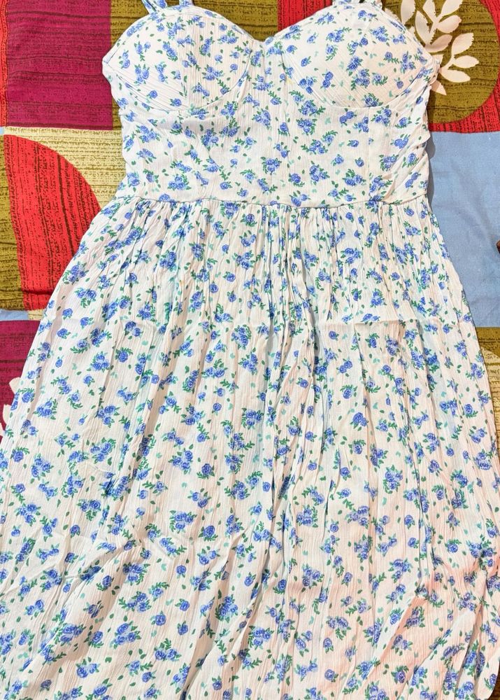 Chic Blue Floral Summer Dress