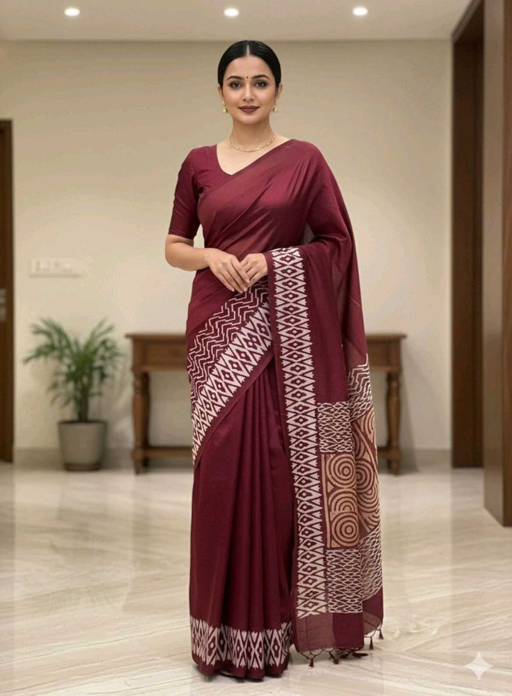Pure Silk Elegant Maroon Saree