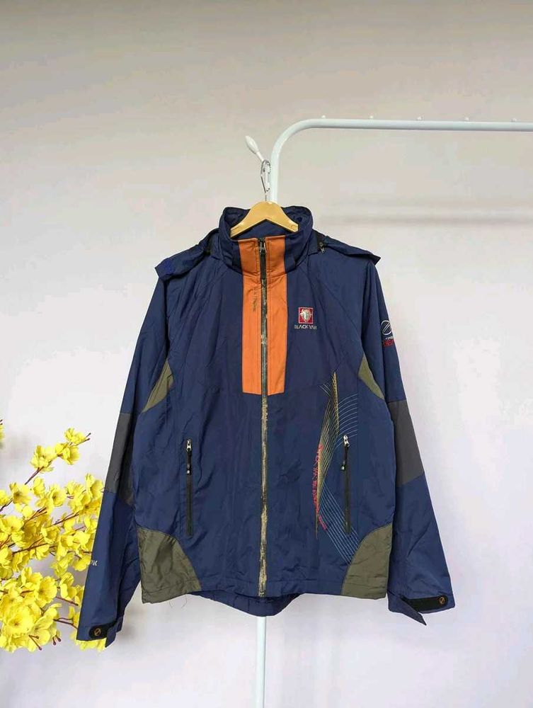 Men's Blue &amp; Orange Zip-Up Black Yak Jacket