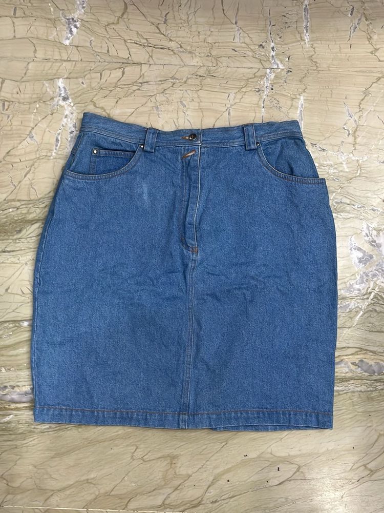 Classic Blue Denim Skirt