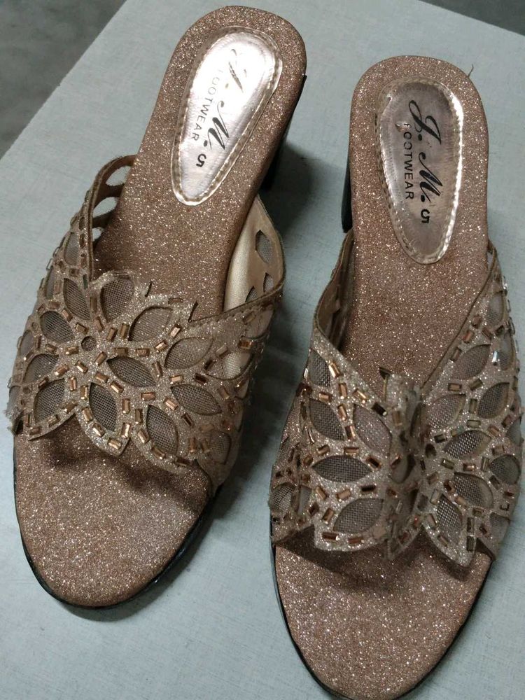 Sparkly Embellished Wedge Sandals