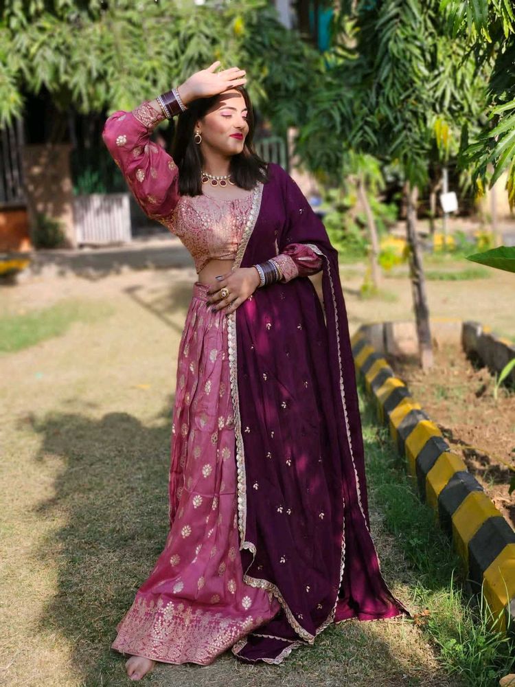 Lahnga pure chiffon it is very elegant