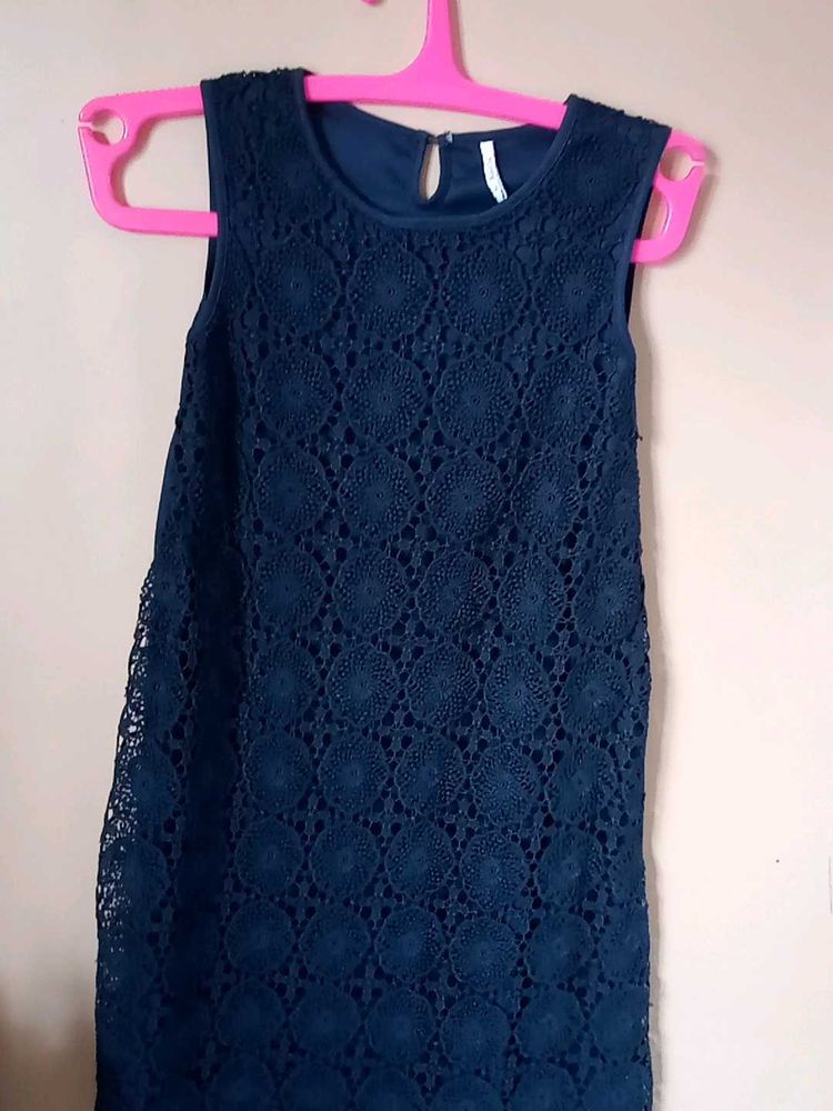 Navy Blue Lace Dress