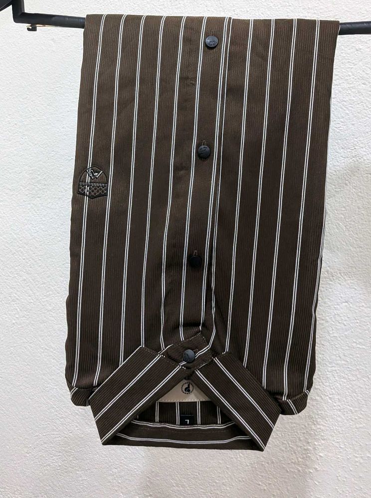 Men's Striped Brown Corduroy Pants