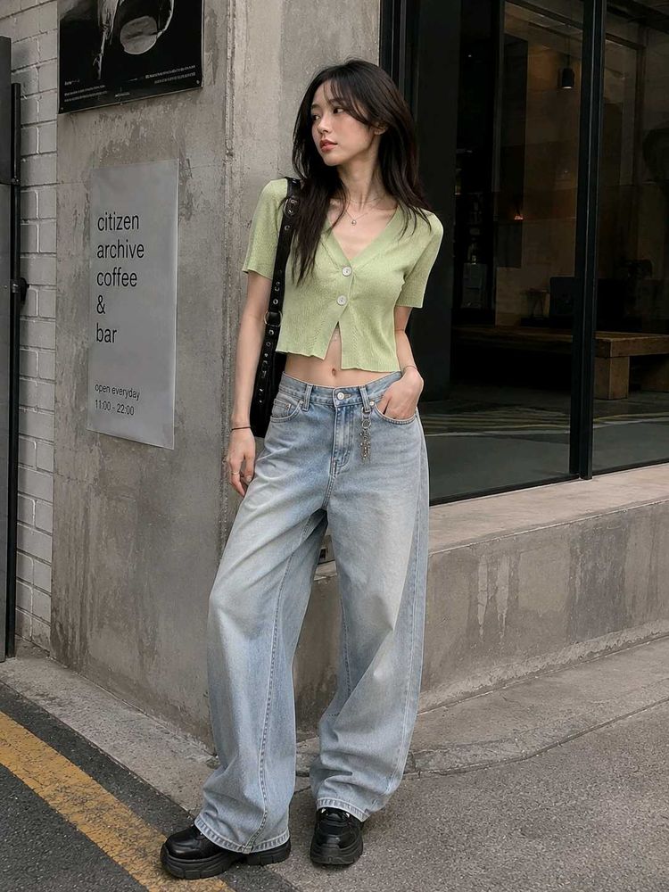 Light Green Button-Up top