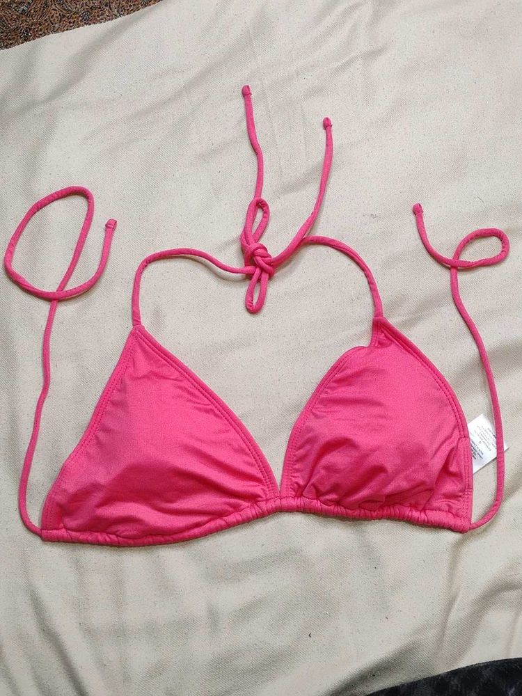 Pink Triangle Bikini Top